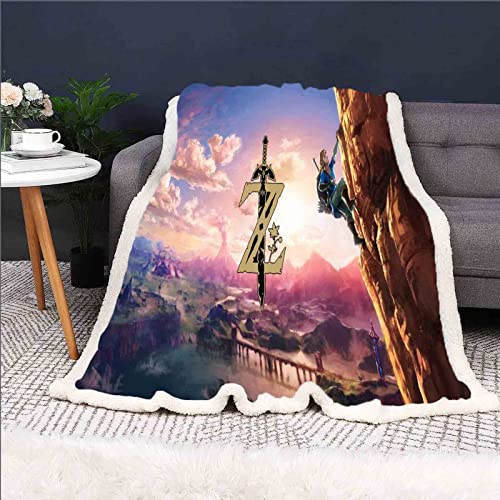 QROXY Zelda Decke,fleecedecken, Kuscheldecke Dünne Decken Für Sofa,ultraweich Und Warm - Mikrofaser 3D-Druck,für Erwachsene Und Kinder (15,150x200cm) von QROXY