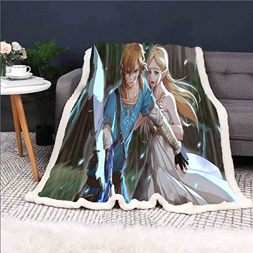 QROXY Zelda Decke,fleecedecken, Kuscheldecke Dünne Decken Für Sofa,ultraweich Und Warm - Mikrofaser 3D-Druck,für Erwachsene Und Kinder (2,100 x 140 cm) von QROXY