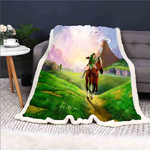 QROXY Zelda Decke,fleecedecken, Kuscheldecke Dünne Decken Für Sofa,ultraweich Und Warm - Mikrofaser 3D-Druck,für Erwachsene Und Kinder (3,150x200cm) von QROXY