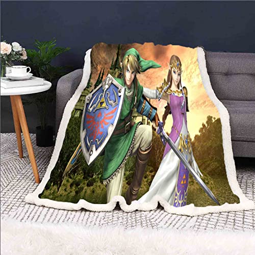 QROXY Zelda Decke,fleecedecken, Kuscheldecke Dünne Decken Für Sofa,ultraweich Und Warm - Mikrofaser 3D-Druck,für Erwachsene Und Kinder (5,150x200cm) von QROXY