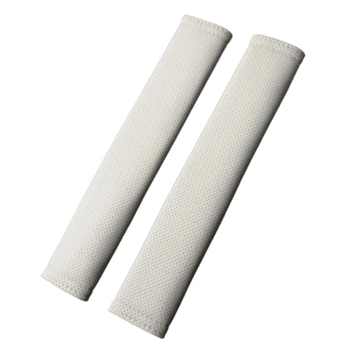 QRSWEWPA Premium Wildleder Autogurtpolster,12,2 Zoll Groß - Weich & Atmungsaktiv für Komplettschutz | Auto Innenzubehör,2pcs-White von QRSWEWPA