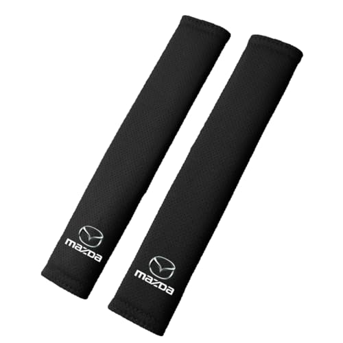QRSWEWPA Premium Wildleder Autogurtpolster für Mazda CX-9 2019-2023,12,2 Zoll Groß - Weich & Atmungsaktiv für Komplettschutz | Auto Innenzubehör,2 pcs-Black von QRSWEWPA