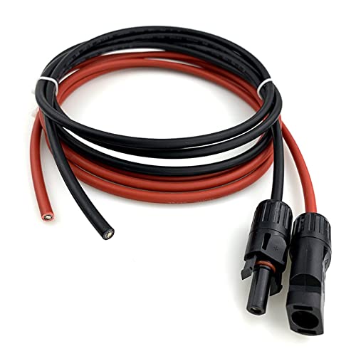 1M 2M 3M 5M 8M 10M 15M 20M Weiblicher und männlicher Einzelkopf-Solar-Verlängerungsdraht Kabel PV-Draht 6/4/2,5 mm2 Solar-PV-Kabel(Black and Red,6M_12AWG 4MM) von QSBVSO