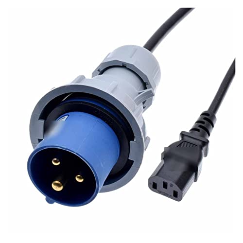 IEC309 316P6 auf C13-Stecker, Gerät mit IEC C14-Einlassbuchse in 316C6-Auslass, IPX67, 1,5 mm Drahtstärke(80CM) von QSBVSO