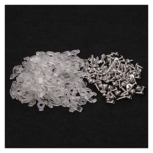 QSBVSO 100 Stück Montagehalterung 10 mm Befestigungsclip for 5050 LED-Streifen mit Schrauben von QSBVSO
