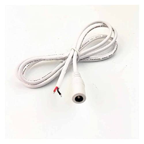 1M 22AWG 0,3mm2 Weiße Buchse DC 2,1mm x 5,5mm Draht Power Pigtails Buchse Kabelbaum for CC-TV Überwachungskamera von QSBVSO
