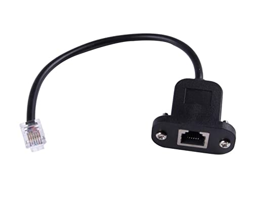 QSBVSO 25 cm RJ12 6p6c Telefon weiblicher Sockel an männliche Adapter -Jumper LAN Network Ethernet Bulkhead Panel Mount Verlängerungskabel von QSBVSO