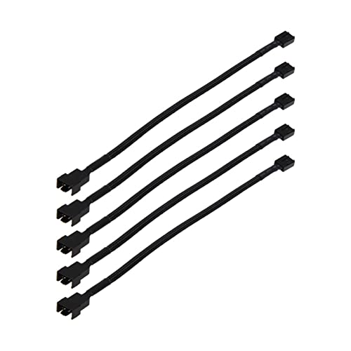 QSBVSO 5 Packung geflochtener Ärmeln 2 5 cm tx4. 4-pin-Anschlüsse. CPU PWM. Lüfterleistungsverlängerungskabel, 4-Pin-Molex-Stecker-Backword 2 Pin 3Pin-Gehäuseventilator von QSBVSO