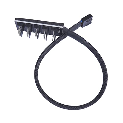 QSBVSO 5-Wege 4pin Zentralprozessor Stromkabel-Hub Zentralprozessor Kühler Fall Pwm Kühllüfter Stromkabel Nabe Splitter Adapter Hub Power Lüfter Power Spliter von QSBVSO