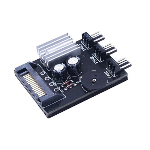 QSBVSO En- Labs Computer Pc. Fall Zentralprozessor Kühler 3Pin-Kühllüftergeschwindigkeit Temperaturregler, Molex 4pin oder Sata bis 3 Wege 3 Pin Fan Hub(Power by SATA) von QSBVSO