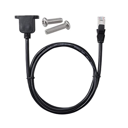 QSBVSO RJ45-Buchse auf Stecker Cat5E-Ethernet-Netzwerk-Verlängerungskabel Compatible with Schalttafeleinbau(0.3m) von QSBVSO