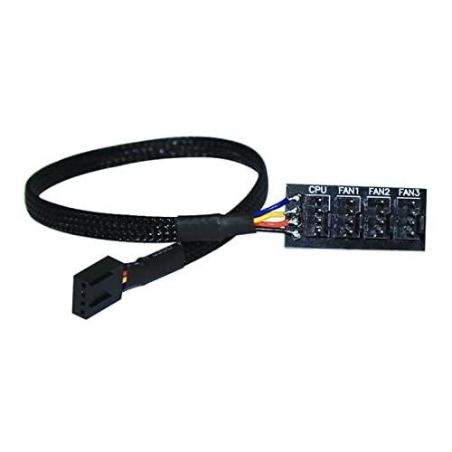 QSBVSO Schwarze Ärmelmantel 30 cm 1 bis 4 4-pins molex TX4 PWM CPU. Kühler/Gehäuse/Chase-Kühllüfter Stromkabel-Nabe-Splitter-Adapter von QSBVSO
