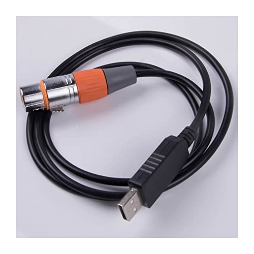 QSBVSO USB-Schnittstellenadapterkabel 3/6 /10/ 12ft Länge Bühnenlicht PC 512 Controller Dimmer USB-Konvertierungskabel(1M,Black USB Shell) von QSBVSO