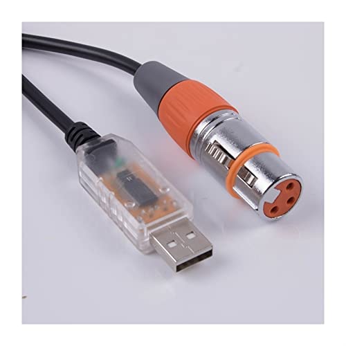 USB-Schnittstellenadapterkabel 3/6 /10/ 12ft Länge Bühnenlicht PC 512 Controller Dimmer USB-Konvertierungskabel(1M,Transparent USB Shel) von QSBVSO