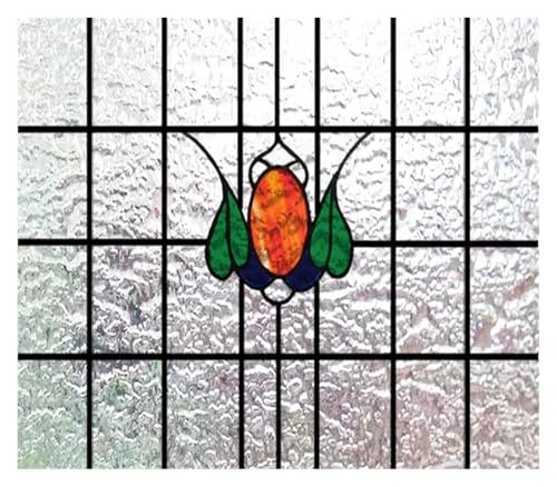 Matte 3D-Fensterfolie, Buntglas, dekorativer UV-Fensteraufkleber, Sichtschutz, mattierte statische Haftung, Heimaufkleber(10,16X10 inches) von QSCTYG