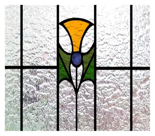 Matte 3D-Fensterfolie, Buntglas, dekorativer UV-Fensteraufkleber, Sichtschutz, mattierte statische Haftung, Heimaufkleber(11,20X13 inches) von QSCTYG