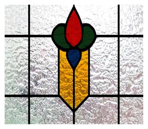 Matte 3D-Fensterfolie, Buntglas, dekorativer UV-Fensteraufkleber, Sichtschutz, mattierte statische Haftung, Heimaufkleber(12,20X13 inches) von QSCTYG