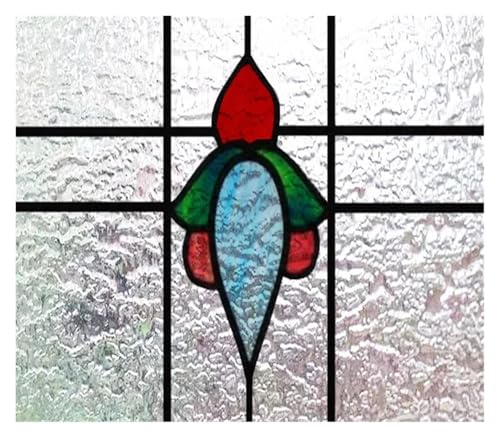 Matte 3D-Fensterfolie, Buntglas, dekorativer UV-Fensteraufkleber, Sichtschutz, mattierte statische Haftung, Heimaufkleber(13,20X13 inches) von QSCTYG