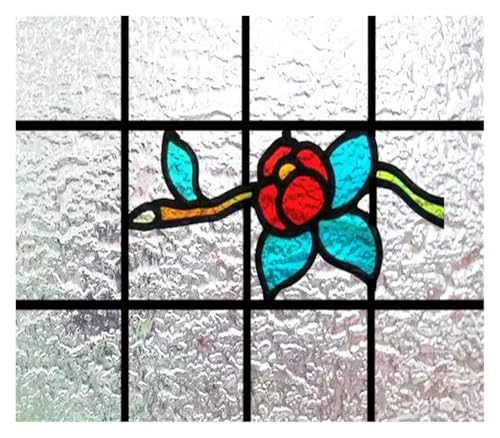 Matte 3D-Fensterfolie, Buntglas, dekorativer UV-Fensteraufkleber, Sichtschutz, mattierte statische Haftung, Heimaufkleber(14,58X38cm) von QSCTYG