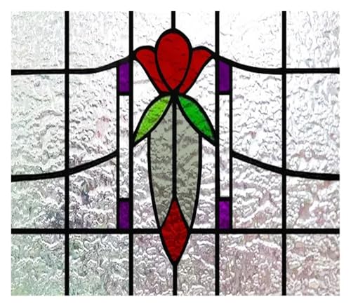 Matte 3D-Fensterfolie, Buntglas, dekorativer UV-Fensteraufkleber, Sichtschutz, mattierte statische Haftung, Heimaufkleber(17,20X13 inches) von QSCTYG