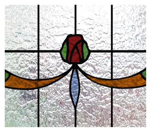 Matte 3D-Fensterfolie, Buntglas, dekorativer UV-Fensteraufkleber, Sichtschutz, mattierte statische Haftung, Heimaufkleber(21,50X34cm) von QSCTYG