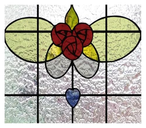 Matte 3D-Fensterfolie, Buntglas, dekorativer UV-Fensteraufkleber, Sichtschutz, mattierte statische Haftung, Heimaufkleber(23,20X13 inches) von QSCTYG