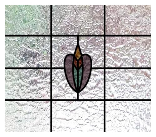 Matte 3D-Fensterfolie, Buntglas, dekorativer UV-Fensteraufkleber, Sichtschutz, mattierte statische Haftung, Heimaufkleber(25,20X13 inches) von QSCTYG