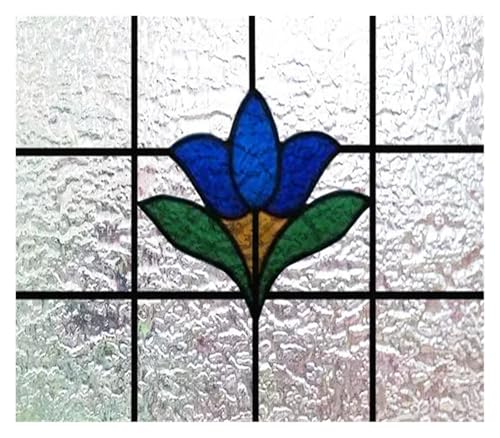 Matte 3D-Fensterfolie, Buntglas, dekorativer UV-Fensteraufkleber, Sichtschutz, mattierte statische Haftung, Heimaufkleber(26,40X28cm) von QSCTYG