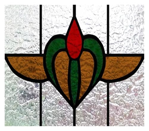 Matte 3D-Fensterfolie, Buntglas, dekorativer UV-Fensteraufkleber, Sichtschutz, mattierte statische Haftung, Heimaufkleber(28,20X13 inches) von QSCTYG