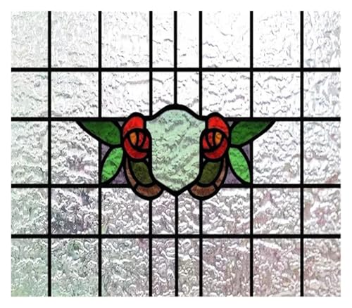 Matte 3D-Fensterfolie, Buntglas, dekorativer UV-Fensteraufkleber, Sichtschutz, mattierte statische Haftung, Heimaufkleber(29,40X28cm) von QSCTYG