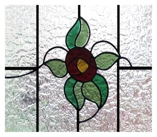 Matte 3D-Fensterfolie, Buntglas, dekorativer UV-Fensteraufkleber, Sichtschutz, mattierte statische Haftung, Heimaufkleber(31,50X34cm) von QSCTYG