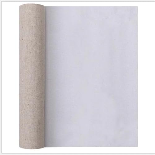 QSCTYG Blank Canvas for Painting Layer Acrylic Oil Painting Canvas Linen Blend Primed Art Supplies for Artist 3 Meters One Roll(3.0Meter 58CM) von QSCTYG
