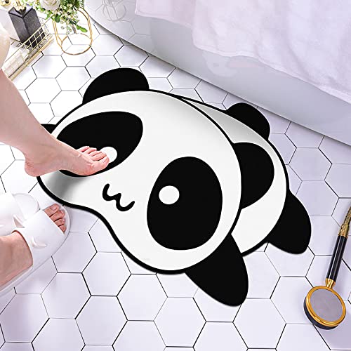 QSDGFH Rutschfeste Badematte mit Panda-Design, schnelltrocknend, saugfähig, für Badezimmer, Fußpolster mit Gummisohle, 40 x 60 cm, Schwarz-weißer Panda 2 QSDGFH Rutschfeste Badematte mit Panda-Design, schnelltrocknend, saugfähig, für Badezimmer, Fußpolster mit Gummisohle, 40 x 60 cm, Schwarz-weißer Panda 2 von QSDGFH