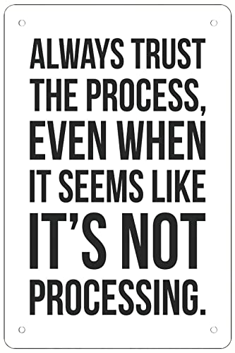 Lustiges Retro-Blechschild "Trust The Process", Wanddekoration, Größe: 20,3 x 30,5 cm von QSFDCLG