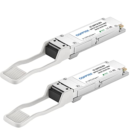 QSFPTEK QSFP28 SFP+ transceiver, Compatible with Cisco QSFP-100G-ZR4-S Optisches Transceiver-Modul (100GBASE-ZR4 QSFP28, 1310 nm, 80 km, 2 Stück von QSFPTEK