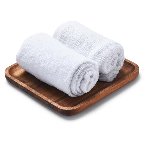 Dekotablett Akazie Quadratisch -23 x 23 cm- Holztablett Deko - Serviertablett Holz - Holzbrett Deko - Holztablett Deko - Serviertablett Klein von QSIDE GREEN . QUALITY .