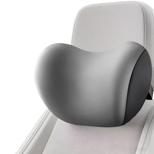QSJKLC Lendenwirbelstützkissen und Auto-Kopfstütze Nackenkissen Set für SAAB 93 95 9-3 9-5 Scania 97X WF, Memory Foam Auto Kopfstütze Kissen, Abnehmbarer,Grey-Headrest von QSJKLC