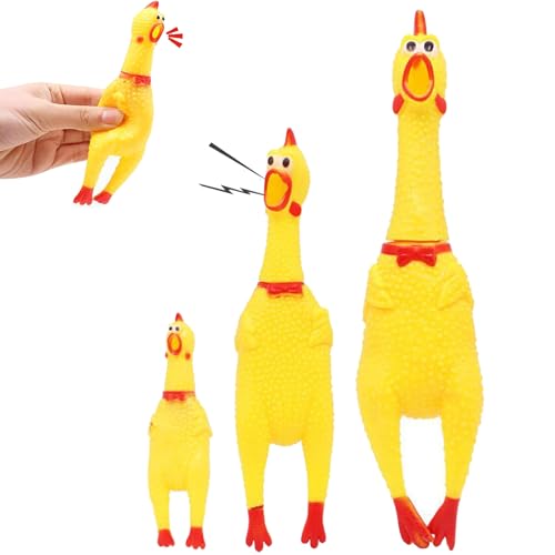QSLKI 3 Stück Gummi Schreiend Hühner Spielzeug, Gelb Gummi Quietschen Hühner Spielzeug Neuheit und Dauerhaft Haustiere Schreien Spielhundegeschenk QSLKI 3 Stück Gummi Schreiend Hühner Spielzeug, Gelb Gummi Quietschen Hühner Spielzeug Neuheit und Dauerhaft Haustiere Schreien Spielhundegeschenk von QSLKI