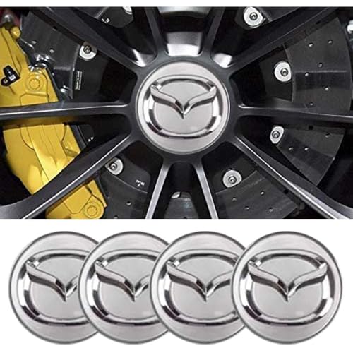 QSLLLY 4 Stück Auto Radnabenkappen für Mazda Rot 56MM,Nabendeckel Radabdeckung Radnabendeckel Wasserdicht Staubdicht langlebig Reifen Felgen Zubehör,C von QSLLLY