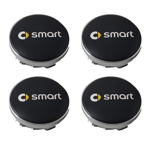 QSLLLY 4 Stück Auto Radnabenkappen für Smart 60mm 56mm Nabendeckel Radnabendeckel Felgendeckel Felgenkappen Wheel Caps Nabenkappen Radkappe Radnabenabdeckung,60mm-B von QSLLLY