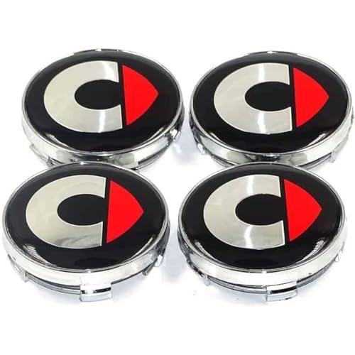 QSLLLY 4 Stück Auto Radnabenkappen für Smart Fortwo 2007-2015 3 60mm Nabendeckel Radnabendeckel Felgendeckel Felgenkappen Wheel Caps Nabenkappen Radkappe Radnabenabdeckung,B von QSLLLY