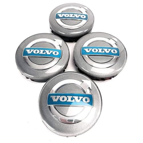 QSLLLY 4 Stück Auto Radnabenkappen für Volvo V50 2007-2012 64mm,Nabendeckel Radabdeckung Radnabendeckel Wasserdicht Staubdicht langlebig Reifen Felgen Zubehör von QSLLLY