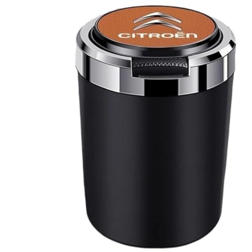 QSLLLY Autoaschenbecher für Citroen C3 C5 C5-Aircross C6 C8 DS3 DS4 DS5,Mit Deckel Tragbarer Fahrzeug Aschenbecher Abnehmbarer Easy Clean Up Innenraum Zubehör,E-normal von QSLLLY