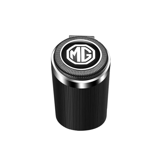 QSLLLY Autoaschenbecher für MG ONE MG5 MG6 MG3 ZS HS,Mit Deckel Tragbarer Fahrzeug Aschenbecher Abnehmbarer Easy Clean Up Innenraum Zubehör,Black-normal von QSLLLY