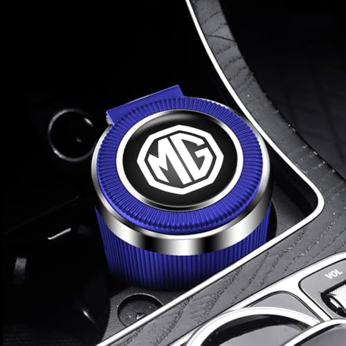 QSLLLY Autoaschenbecher für MG ONE MG5 MG6 MG3 ZS HS,Mit Deckel Tragbarer Fahrzeug Aschenbecher Abnehmbarer Easy Clean Up Innenraum Zubehör,Blue-normal von QSLLLY