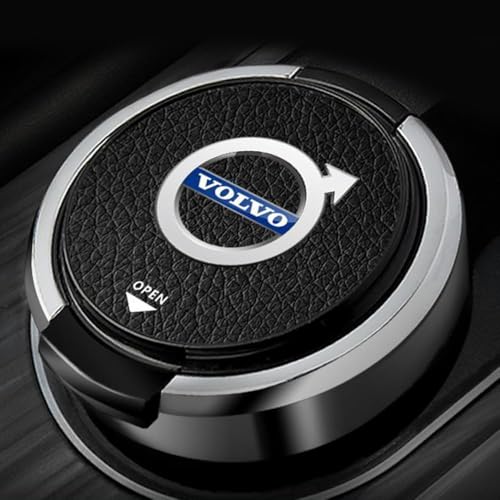 QSLLLY Autoaschenbecher für Volvo XC40 XC60 XC70 XC90 S40 C30 C70 S80 S90 V40 V60 V90,Mit Deckel Tragbarer Fahrzeug Aschenbecher Abnehmbarer Easy Clean Up Innenraum Zubehör von QSLLLY