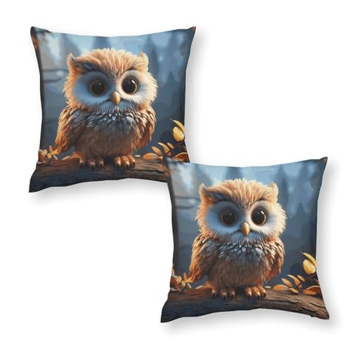 QSMGHKD Quadratische Kissenbezüge mit niedlichem Eulen-Druck, dekorative Sofakissenbezüge mit unsichtbarem Reißverschluss, für Couch, Wohnzimmer, Schlafzimmer, Sofa, Bett, 30 x 30 cm, 2 Stück QSMGHKD Quadratische Kissenbezüge mit niedlichem Eulen-Druck, dekorative Sofakissenbezüge mit unsichtbarem Reißverschluss, für Couch, Wohnzimmer, Schlafzimmer, Sofa, Bett, 30 x 30 cm, 2 Stück von QSMGHKD