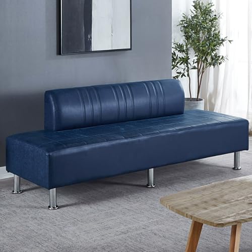 QSNYJPL Wartezimmer Stühle Freizeitsofa, KonferenzstuhlFriseursalonsofa, Gepolsterte Salon-Wartezimmermöbel aus Leder mit Rückenlehne für Flughafen, Friseur(Blue,180cm/71in) von QSNYJPL