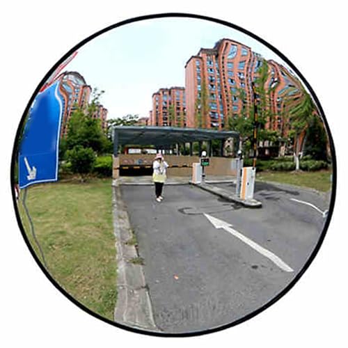 Schwarzer Konvexspiegel, Verkehrsspiegel, Eckspiegel, Einfahrtsspiegel für den toten Winkel, Sicherheitsspiegel für Garage, Lager, Einkaufszentrum，Innenbereich mit Klarer Sicht(60cm/24in) von QSNYJPL