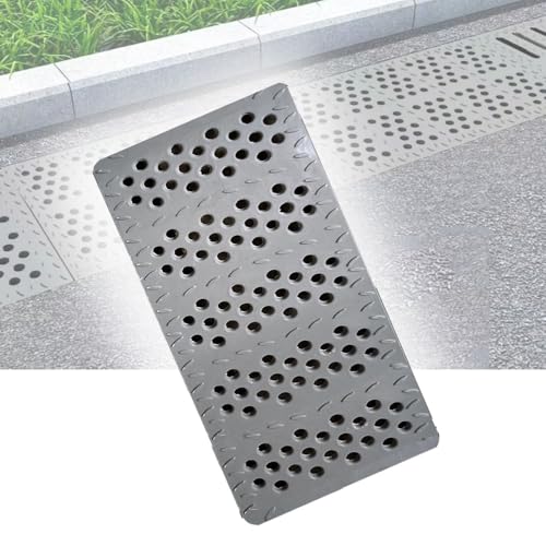 Abflussgitter Auffahrt Kunststoff Entwässerungsrinne Rectangulaire Bodenablauf Kanalrost, Regenrinnensiebe Gitter Für Außenbereich Garage Garten(W 30cm(12")) von QSPNVFB
